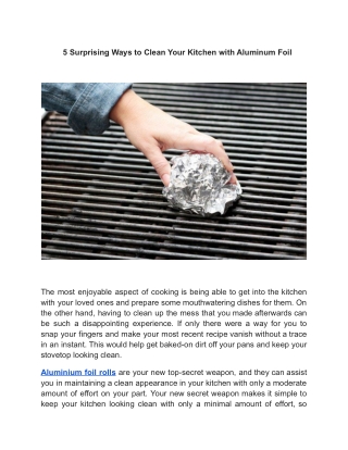 5 Surprising Ways to Clean Your Kitchen with Aluminum Foil