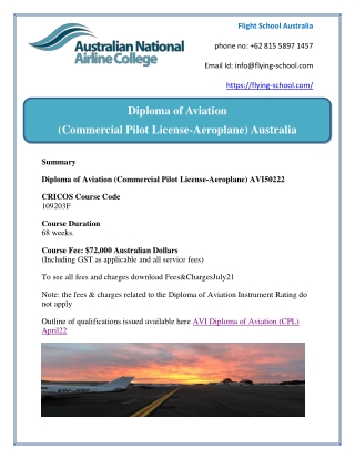 Commercial Pilots Licence Australia