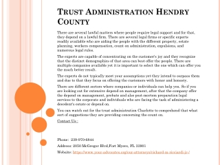 Trust Administration Hendry County