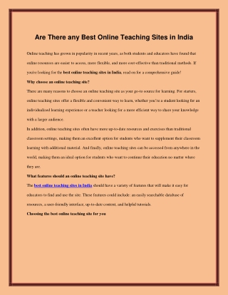 best online teaching sites in india
