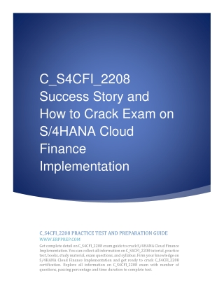 C_S4CFI_2208 Success Story and How to Crack Exam on SAP S4CFI