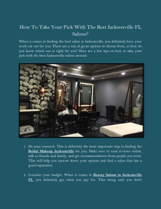 How To Take Your Pick With The Best Jacksonville FL Salons