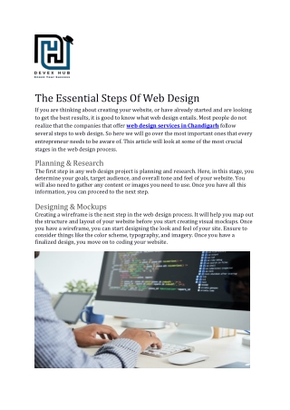The Essential Steps Of Web Design