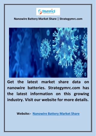 Nanowire Battery Market Share | Strategymrc.com