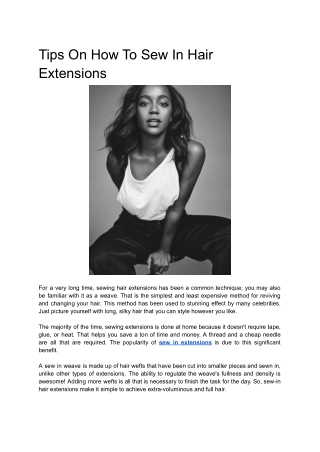 Tips On How To Sew In Hair Extensions