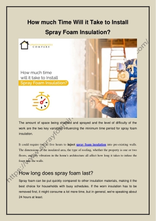 How much time will it take to Install Spray Foam insulation