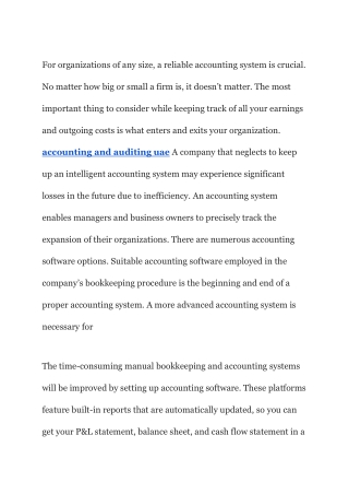 ACCOUNTING THE BACKBONE OF YOUR BUSINESS