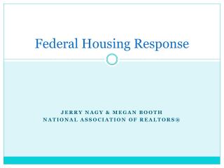 Federal Housing Response