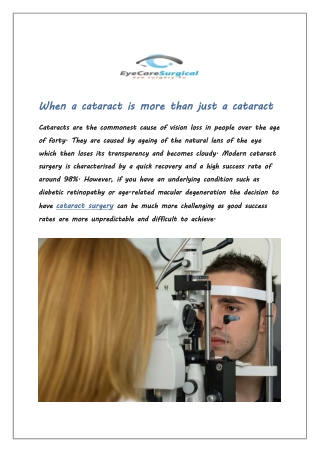 When a cataract is more than just a cataract