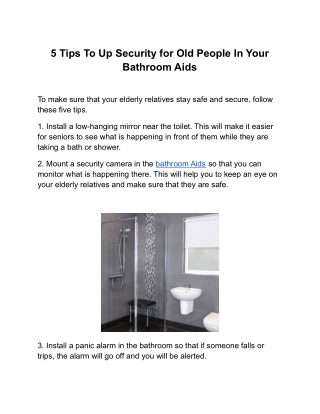 5 Tips To Up Security for Old People In Your Bathroom