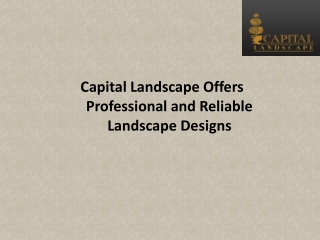 Capital Landscape Offers Professional and Reliable Landscape Designs