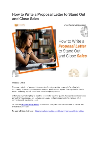 How to Write a Proposal Letter to Stand Out and Close Sales