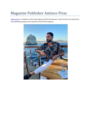 Magazine Publisher Antioco Piras