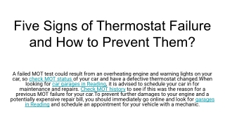 Five Signs of Thermostat Failure and How to Prevent Them_