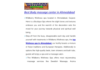 Best Body massage center in Ahmedabad