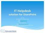 IT Helpdesk solution for SharePoint