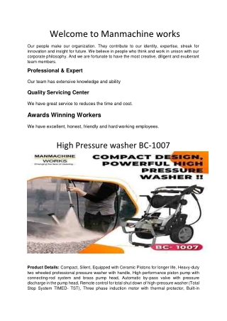 High Pressure washer