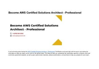 Become AWS Certified Solutions Architect - Professional