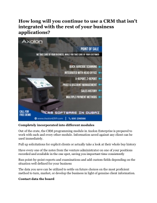 How long will you continue to use a CRM that isn't integrated with the rest of your business applications