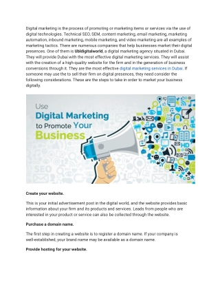 Making Use of a Digital Marketing
