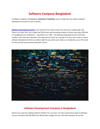 Software Company Bangladesh