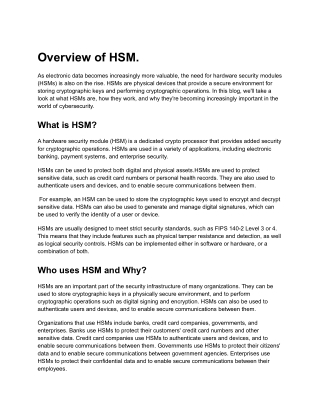 Hardware Security Module Services in India