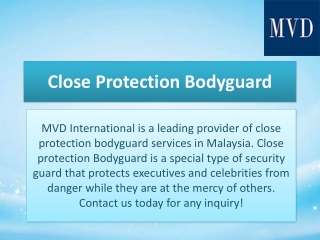 Close Protection Bodyguard