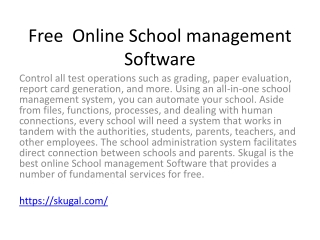 Free  Online School management Software