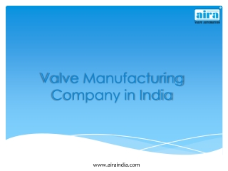 Valve Manufacturing Company in India