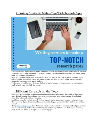#1 Writing Services to Make a Top-Notch Research Paper