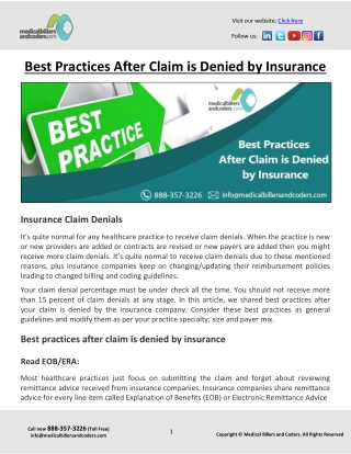 Best Practices After Claim is Denied by Insurance