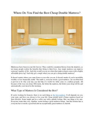 Where Do You Find the Best Cheap Double Mattress