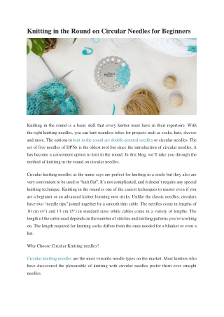 Knitting in the Round on Circular Needles for Beginners