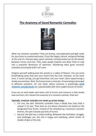 The Anatomy of Good Romantic Comedies