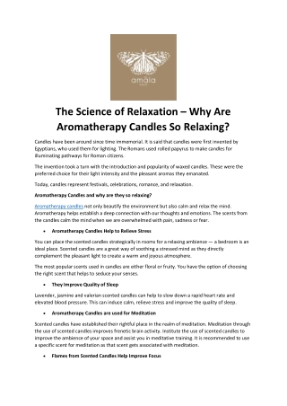 The Science of Relaxation & Why Are Aromatherapy Candles So Relaxing