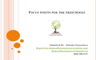 Focus points for the preschools