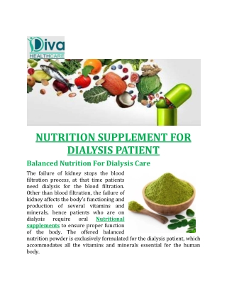 NUTRITION SUPPLEMENT DIALYSIS