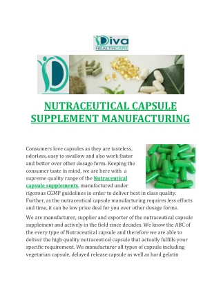 NUTRACEUTICAL CAPSULE SUPPLEMENT
