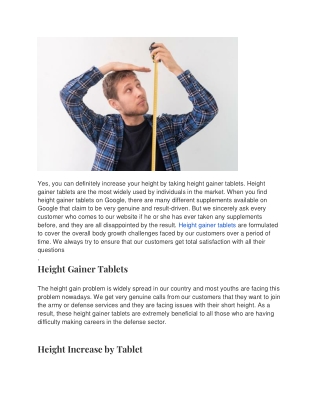 Can I Increase My Height By Taking Height Gainer Tablets_