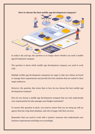 How to choose the best mobile app development company