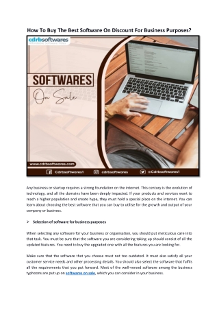 How To Buy The Best Software On Discount For Business Purposes