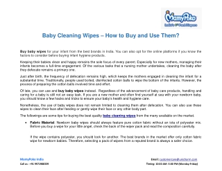 Baby Cleaning Wipes – How to Buy and Use Them?