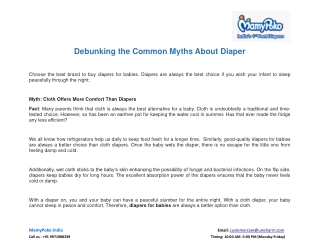 Debunking the Common Myths About Diaper