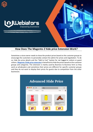 How Does The Magento 2 hide price Extension Work
