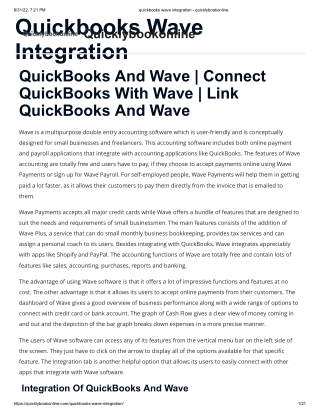 quickbooks wave integration - quicklybookonline