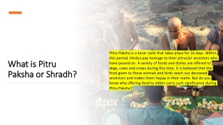 What is Pitru Paksha or Shradh?