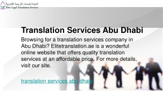 Translation Services Abu Dhabi  Elitetranslation.ae