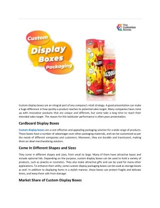 Custom Display Boxes – Delivering Products with Excellence