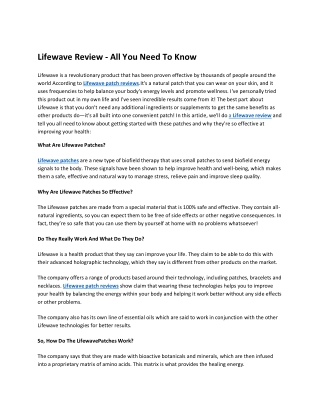 Lifewave Review All You Need To Know