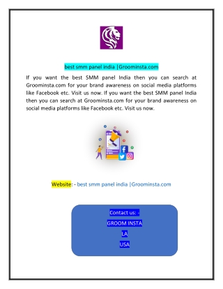 best smm panel india Groominstacom